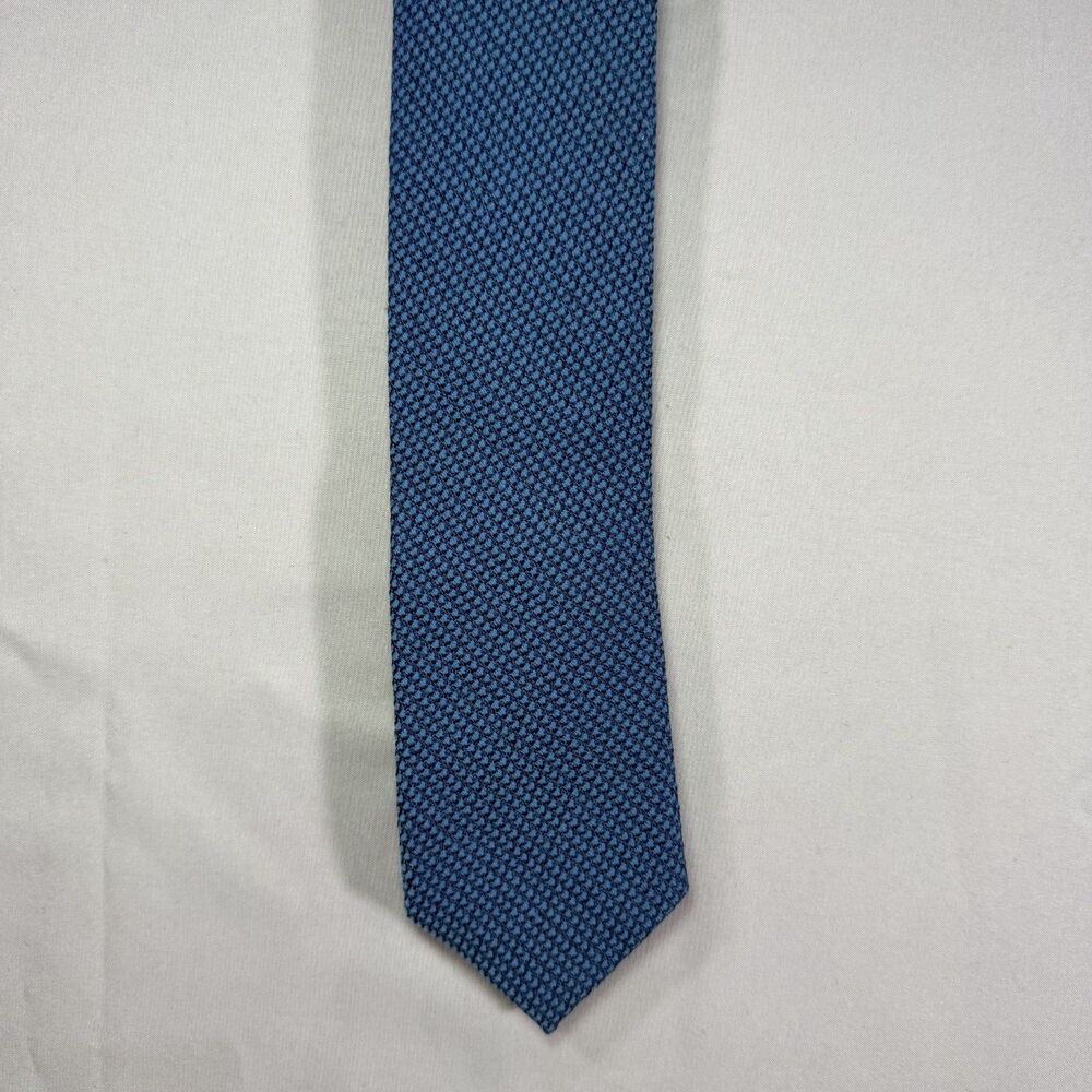 Bar III Blue Wool Silk Blend Geometric Skinny Tie 2.5" Wide